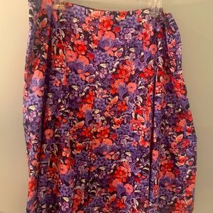Charter Club navy/purple/pink pleated skirt